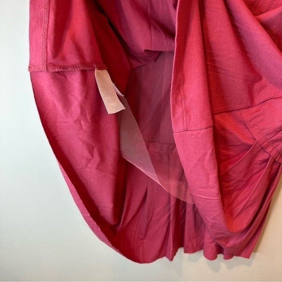 Anne Klein Blouse Womens Large Red Sleeveless Shirt Tank Ruffle Pattern Pleated - Picture 9 of 10